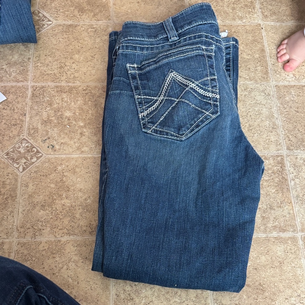 Ariat Blue Denim Jeans with Paisley Detail
